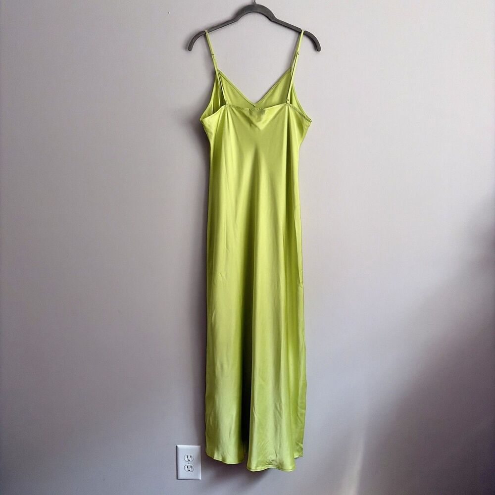 Vineyard Vines Womens Green Satin Maxi Dress Size Large Cocktail Party Beach - Picture 5 of 9